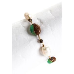Rarities Womens Sterling Silver Yellow Gold Plated Pearl Chalcedony Toggle Beade